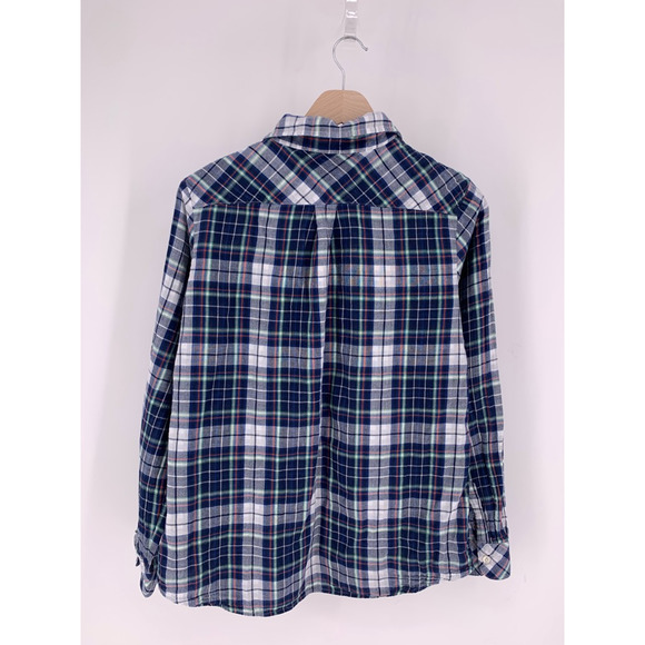 Banana Republic Blue Plaid Long Sleeve Shirt M - Picture 2 of 7